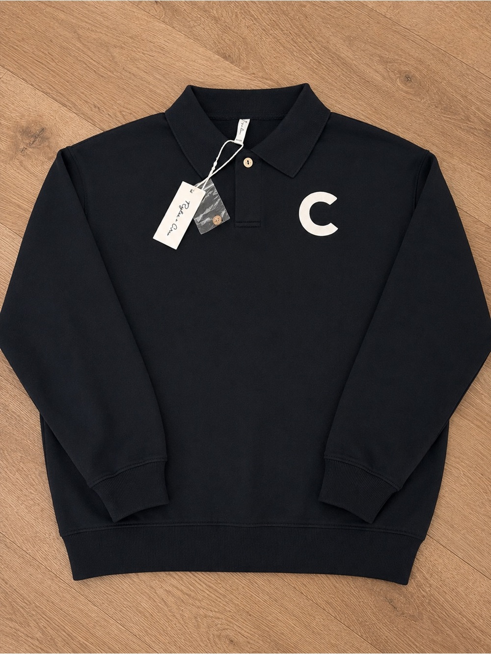 Rylee + Cru Boys Polo Sweatshirt with White 'C' Logo NWT